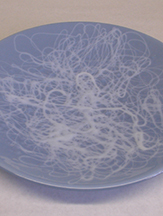 Blue Bowl with Hand Pulled Stringer