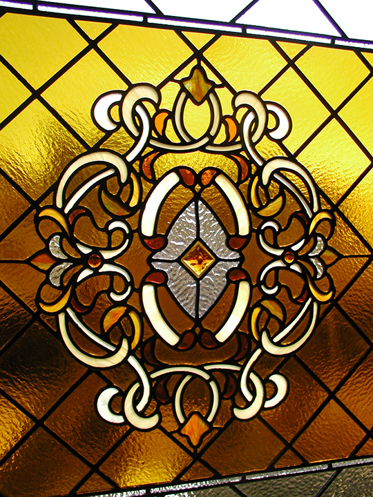 Bathroom Leaded Stained Glass Window 